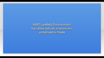 AWS Lambda Environment Variables not set, process.env undefined in Node