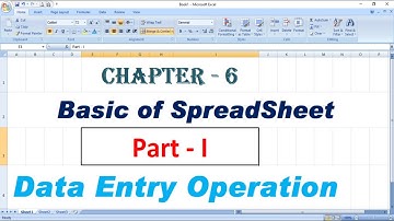 Basic of Spreadsheet | Part 1 | Data Entry Operation | Chapter 6 | Computer Basic |10th & 12th NIOS|