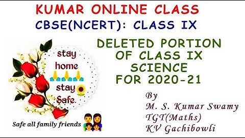 Deleted Portion of Class IX Science for 2020-21