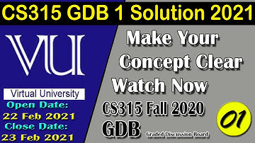 CS315 GDB 1 Solution 2021 | CS315 Fall 2020 | Virtual University | AM Knowledge Official