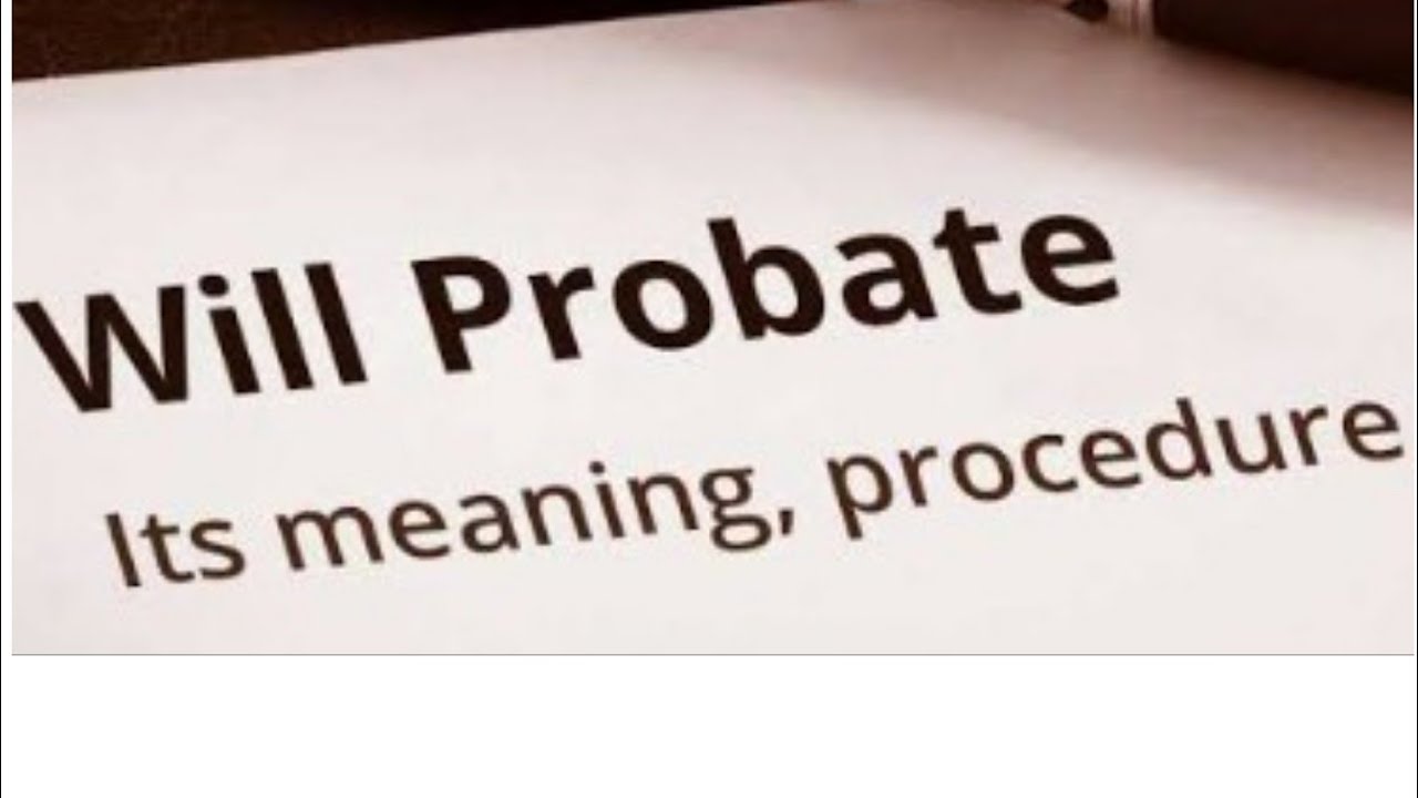 Is probate of Registered WILL YouTube