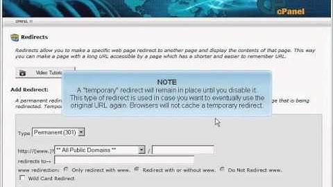 Como crear una URL de redireccion en el panel de control cPanel