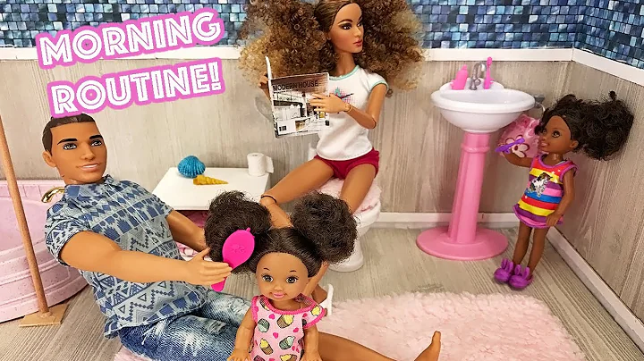 Barbie Sisters Morning Routine! Kitchen Bedroom an...