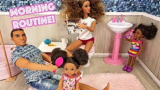 Barbie Sisters Morning Routine! Kitchen Bedroom and Pink Washroom  | Naiah and Elli Doll Show #2 screenshot 5