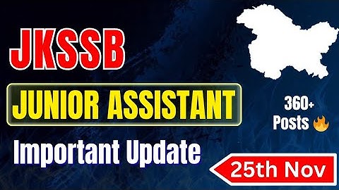 Big Update - JKSSB Junior Assistant | Syllabus and Exam Date 🔥 @TheAspirants01