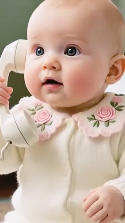 Hello Papa! Baby's First Phone Call Reaction😲📞Too cute🥰 #cute #funny #babytalk #funnybaby #shorts