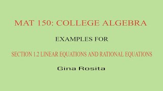 MAT 150 SOME EXAMPLES FOR SECTION 1.2