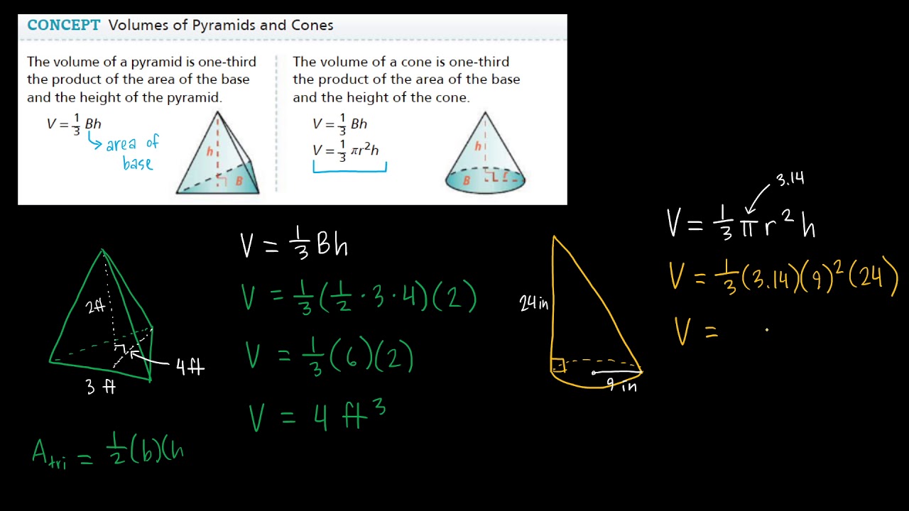 geometry-lesson-11-3-volume-of-pyramids-cones-and-spheres-youtube
