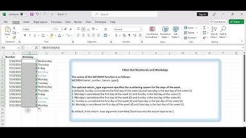 How to Filter Out Weekends and Weekday