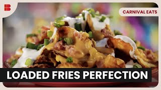 Outlaw Fries Loaded with Queso and Bacon | Carnival Eats | Reality TV