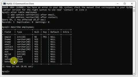 Introduction to SQL Fundamentals | MySQL | Alter Table Command | Part 3