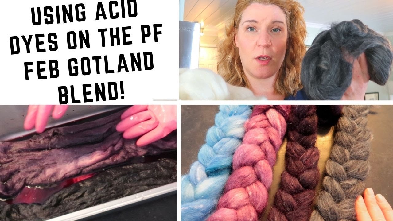 Acid Dyeing the Paradise February Wool/Silk/Viscose Fiber For Spinning - Overdyeing A Blend!!