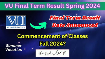 VU Final Term Result 2024 | VU Fall 2024 Classes Start Date | VU Final Term Result Spring 2024 Date