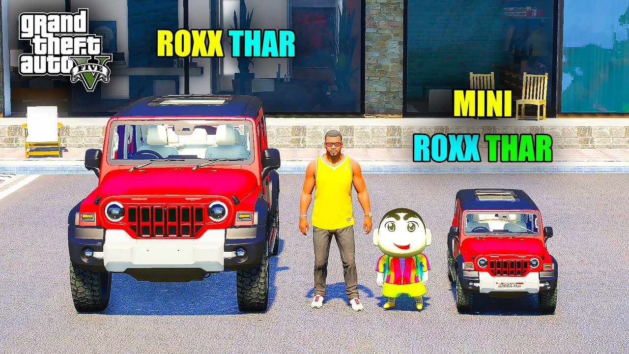 Franklin Mahindra Roxx Thar VS Shinchan Mahindra Mini Roxx Thar in GTA 5