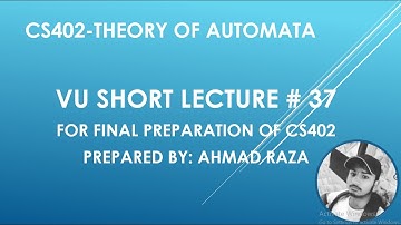 CS402 lec 37| new format of FA
