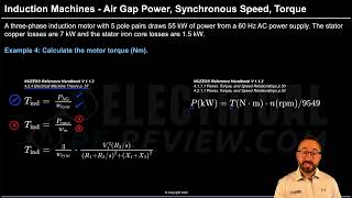 Induction Motor - Air Gap Rotor Power, Synchronous Speed, and Torque for the NCEES® Power PE Exam