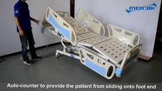 5 Function Electric Medical Bed With Metal Platform Manual CPR