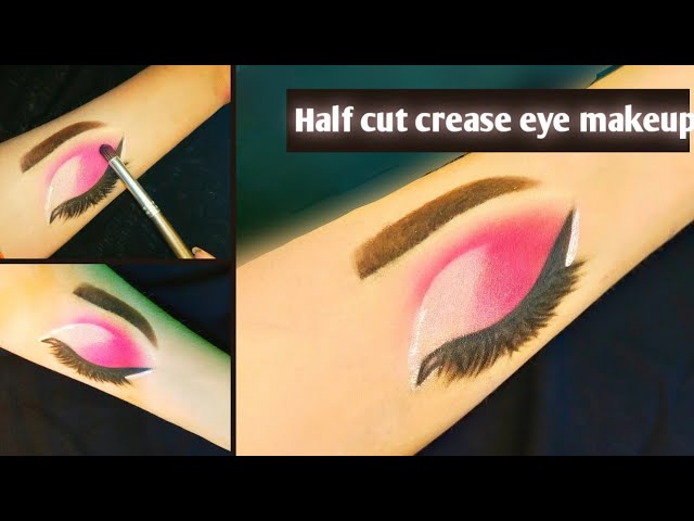 Pink & Yellow Glitter Cut Crease Eye Makeup Tutorial