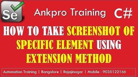 Selenium with C# 48 - How to Take screenshot of specific element using C# extension method