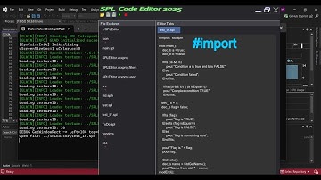 SPL My own programming language [8],Added #import (#include), Custom Editor, Learning C++