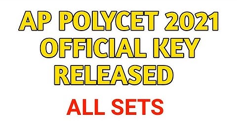 Ap polycet 2021 official key|all sets key available