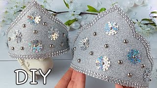 Ободок снежинки Корона снегурочки / Кокошник На Скорую Руку / Diy Glitter Foam Crown Headband
