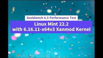 Geekbench 6.5 Performance Test of Linux Mint 22.2 with 6.16.11-x64v3 Xanmod Kernel