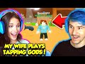 My WIFE Played My Roblox Game Tapping Gods FOR THE FIRST TIME... (Roblox)