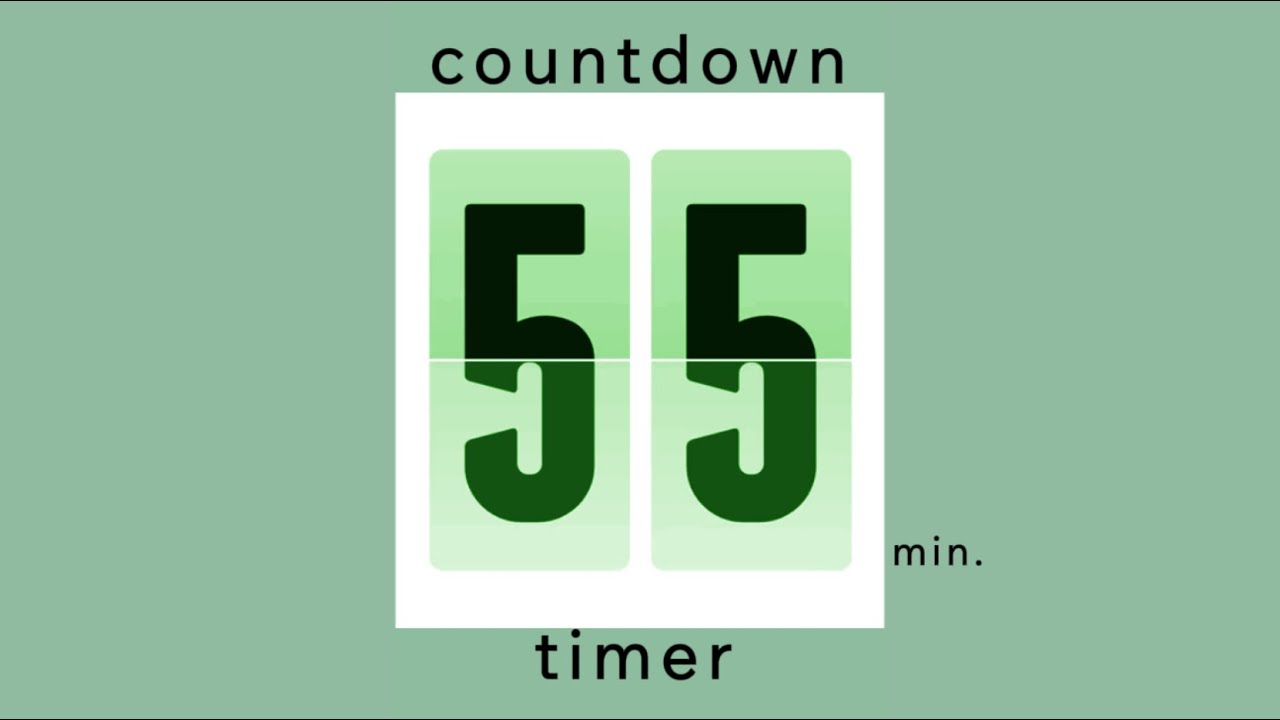 55 min countdown timer / mint design • flip timer • no music • only ...