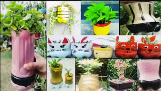 9 plastic bottles craft ideas|| Bottles se bnaye pots || DIY || hacks// wastematerialcraft