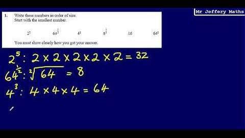1. Evaluating indices (GCSE Maths - Edexcel Practice Tests Set 4 - 1H)