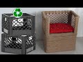 Amazing ! Super Recycling ideas from Old Milk Crates, Jute Craft ideas