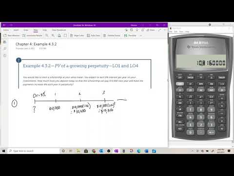 Example 4.3.2 PV of a Growing Perpetuity