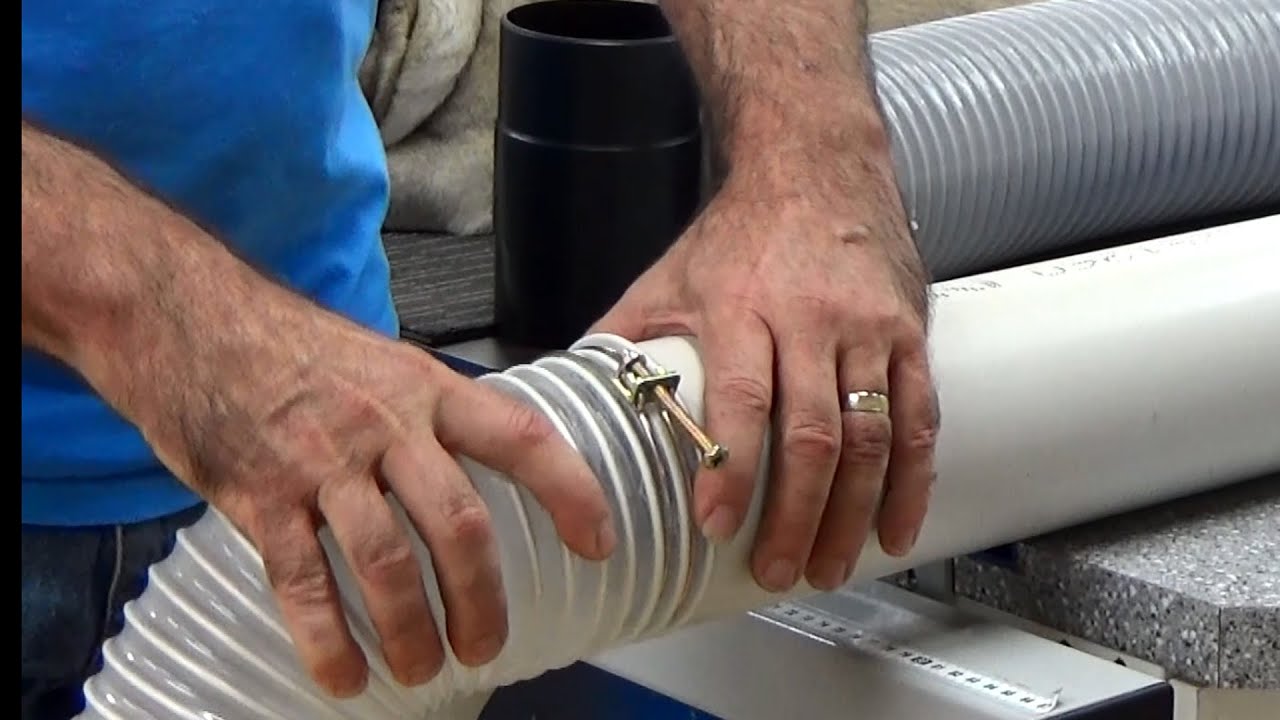 Dave Stanton woodworking. How to connect 4 inch PVC (sewer pipe) to 4