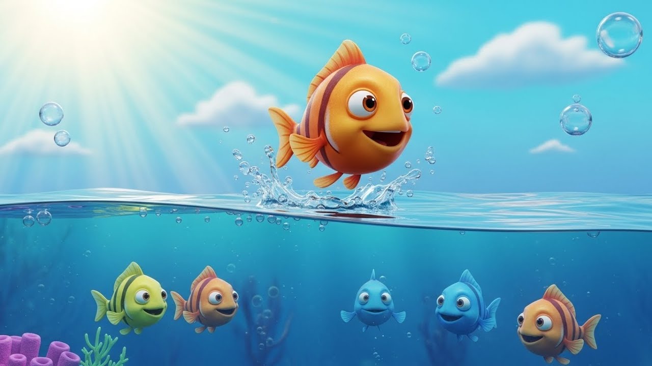 Five Little Fishies Splash Song 🐠💦 | Fun Baby Songs & Nursery Rhymes for Kids | counting fish song