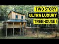 2-STORY ULTRA LUXURY TREEHOUSE w/ Waterfall & Bridge! (Full Tour)