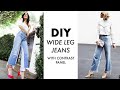 DIY: How To Make WIDE LEG Jeans (w/ CONTRAST Panel) -By Orly Shani