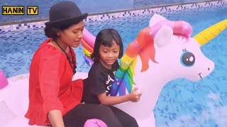 Unboxing unicorn intex floating! Vlog Hanin. Hanin Tv