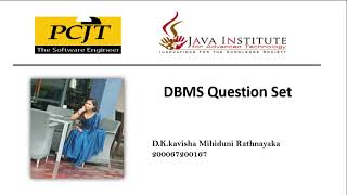 DBMS Question set 14