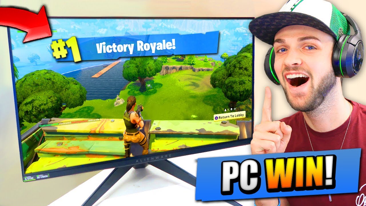 Ali A 1st VICTORY ROYALE On Fortnite Battle Royale PC YouTube
