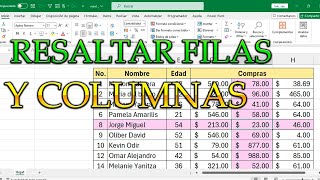 Tutorial para resaltar FILAS y COLUMNAS en Excel FACIL y rápido Tutorial para resaltar FILAS y COLUMNAS en Excel FACIL y rápido