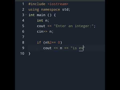 C++ Program to Check Whether Number is Even or Odd ⚡ #education #c++ #shorts