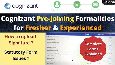 Cognizant Prejoining Formalities for Freshers and Experienced complete process