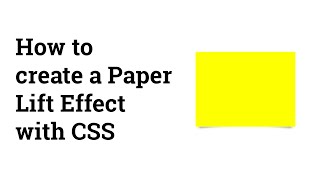 Screencast #15: How to create a Paper Lift Effect with CSS