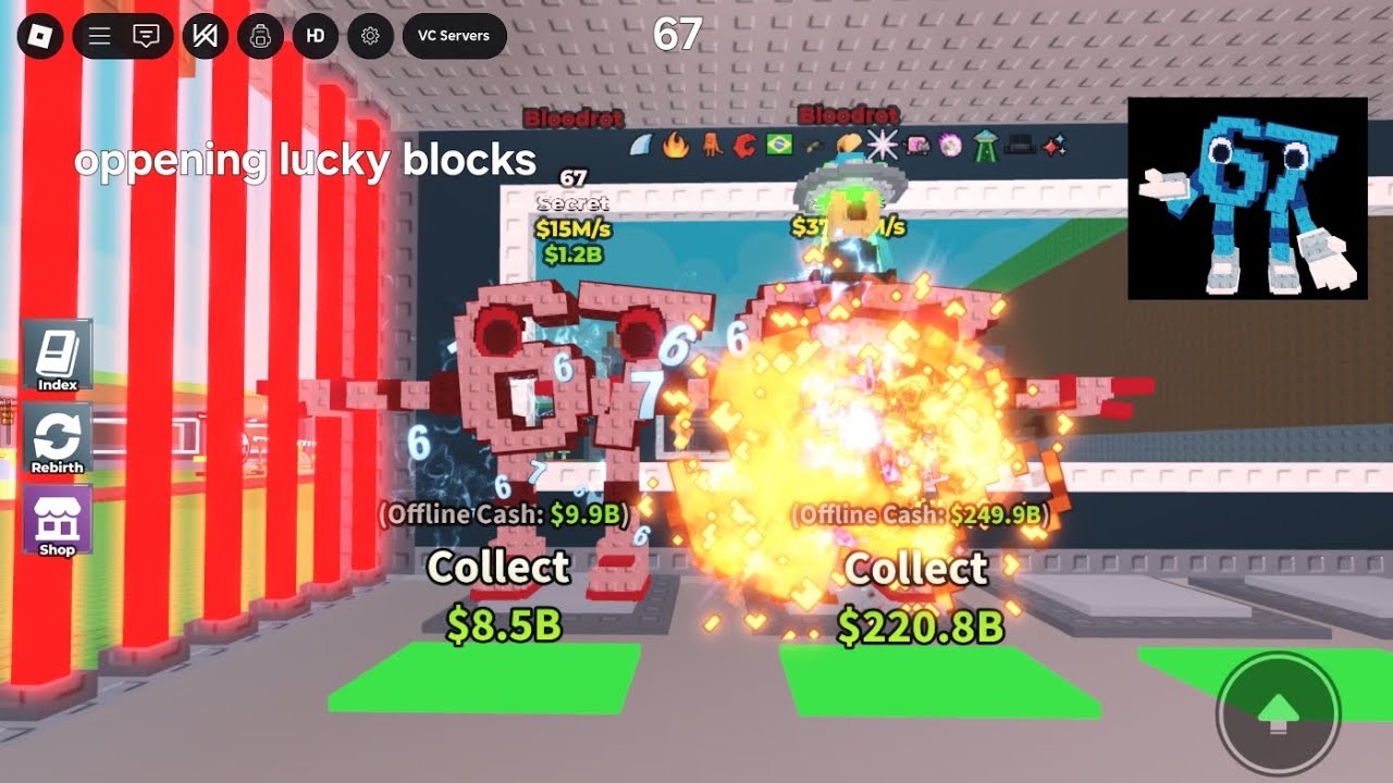 Ανοίγω lucky blocks (έτοιχα πολύ καλά brainrots)