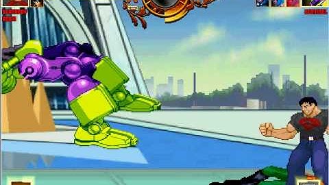 Robin and Superboy vs. Sentinels and Mastermold