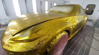 25 . How to gold chrome 370z gold candy coating painting -showkingcar kustom