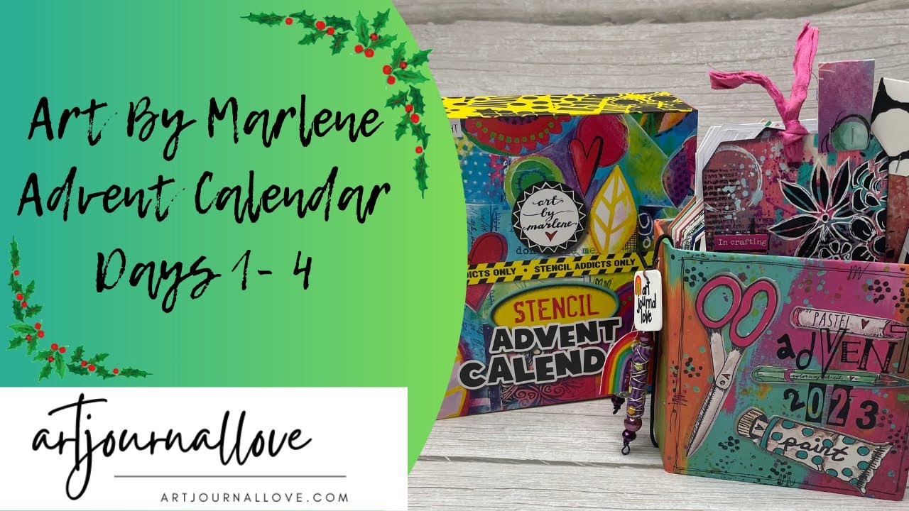 Art by Marlene Stencil Advent calendar days 1 4 YouTube Art by Marlene Stencil Advent calendar days 1 4 YouTube