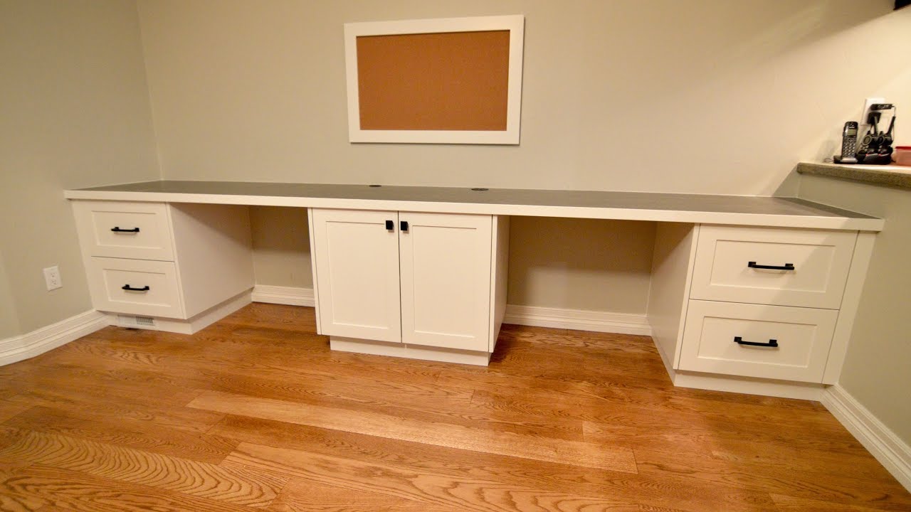 A Desk Built For Two Custom Built In Desk Youtube