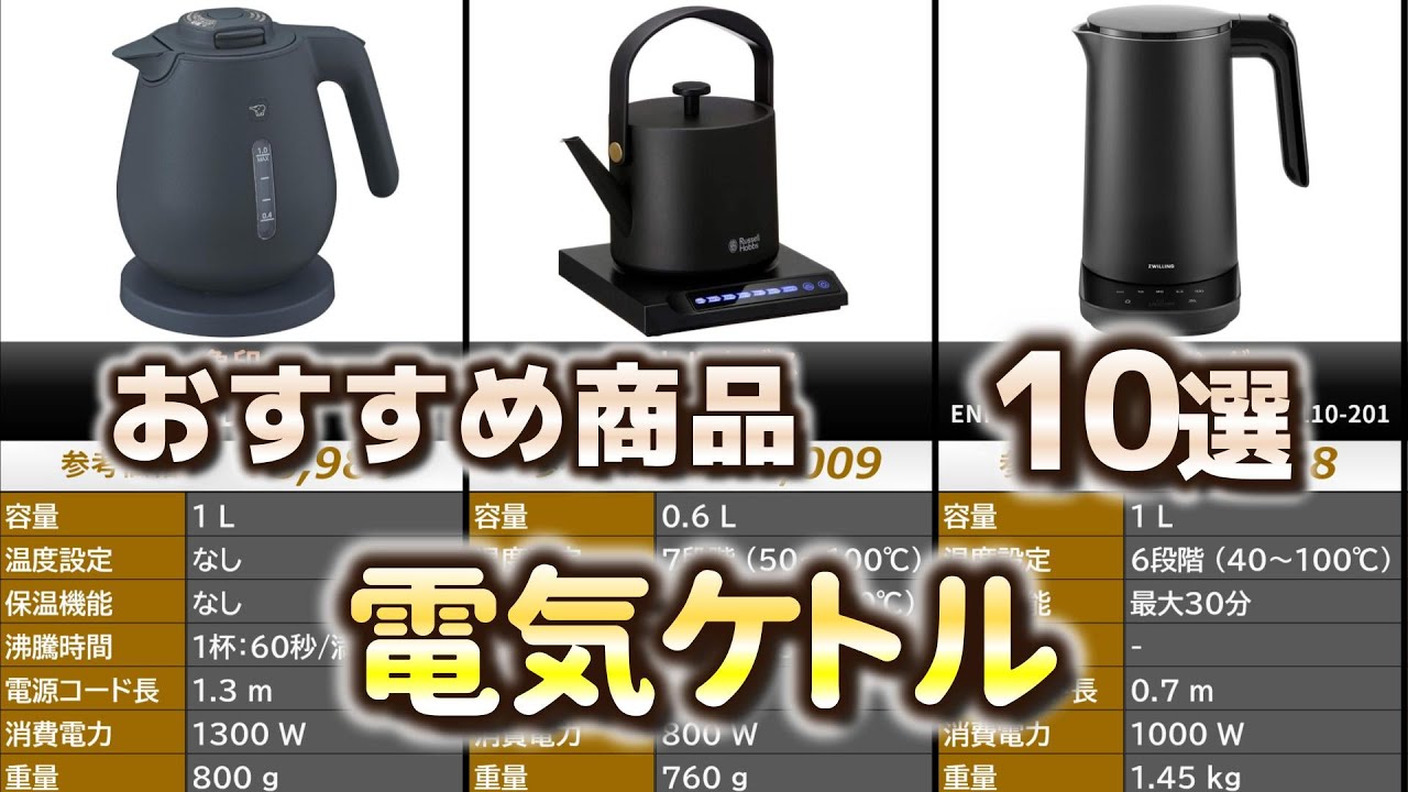電気ケトル おすすめ10選【2026年】 - YouTube